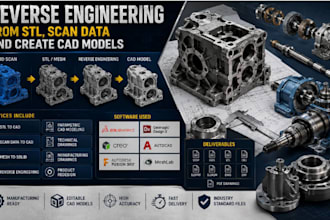 do reverse engineering from stl, scan data and create cad models