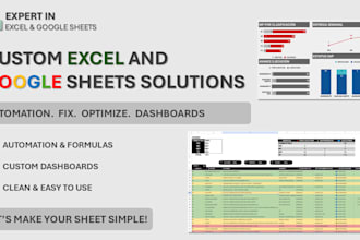 automate and design custom excel and google sheets solutions