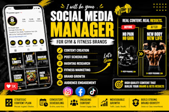 be your social media manager for gym and fitness brands content creation service