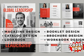 design a magazine template, catalog workbook, company brochures for any business