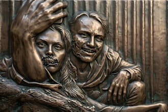 sculpt 3d bas relief, 3d medallion, 3d wood craving, 3d cnc model for printing