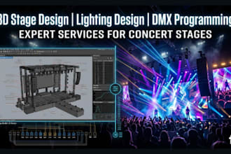design stage lighting design, concert stage, lighting design and dmx programming
