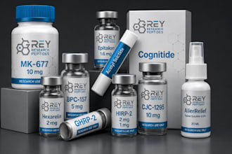 peptide logo peptide vial peptide label design peptide ads copy
