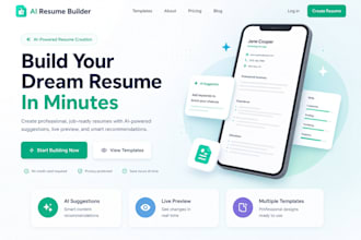 create ai powered resume builder, cv maker app and website