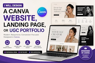design a canva website landing page or ugc portfolio