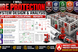 fire protection system design, analysis, life safety, calculations and reports