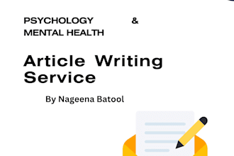 write SEO optimized mental health and psychology articles in english