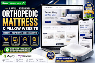 design orthopedic mattress and pillow website, mattress store bedding ecommerce