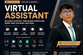 be your bilingual virtual assistant for admin tasks, CRM and scheduling