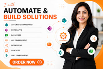 automate sharepoint powerapps dataverse app development workflows chatbots spfx