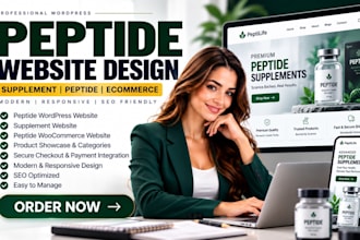 design peptide wordpress website supplement website peptide woocommerce website
