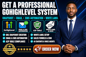 do gohighlevel snapshot email SMS automation, ghl white label a2p 10dlc workflow