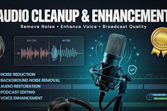 do professional audio cleanup noise reduction and audio enhancement