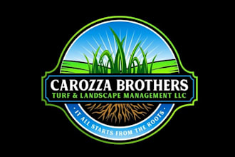 design monogram lawn care service logo