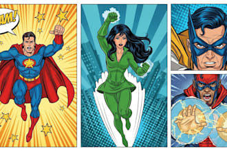 design an amazing superhero pop art