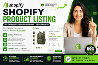 do shopify product listing, SEO product description for sale