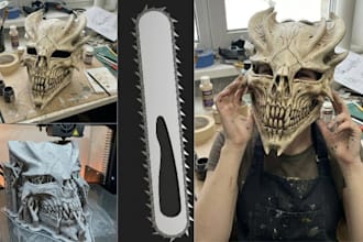 3d print and paint custom cosplay masks, helmets, armor and stl files and ship