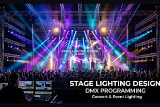 create event lighting design, concert stage lighting design and dmx programming