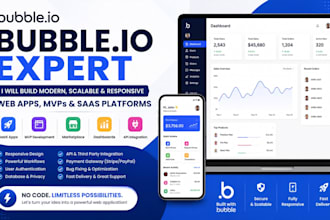 build a professional bubble io web app, mvp, saas