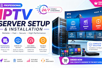 setup stable iptv server,xtreamui, xui one,tls hosting, iptv installation,cpanel