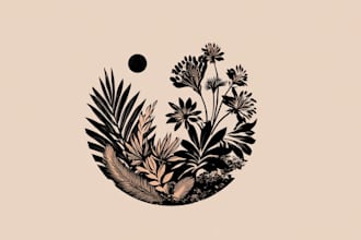 do design feminine hand drawn, botanical boho logo