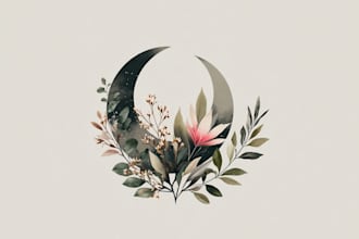 design hand drawn botanical boho logo for feminine business