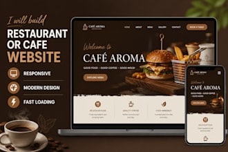 build a modern responsive restaurant or cafe website