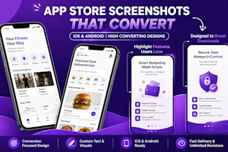 design high converting app store screenshots for ios, andriod and google play