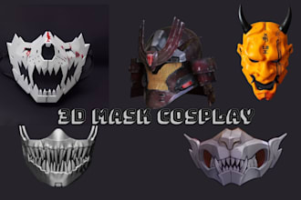 sculpt custom 3d mask 3d helmet cosplay armor cosplay mask 3d print anime mask