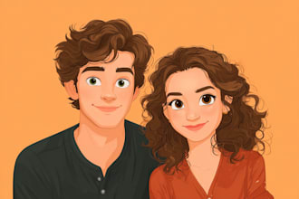 create a magical disney style couple artwork