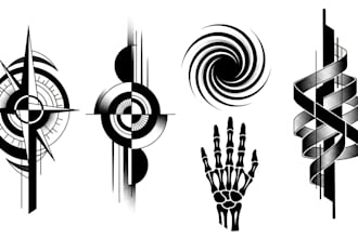 custom an abstract black tattoo design