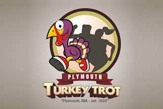 make traditional impressive logo for plymouth turkey trot