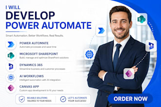 develop power automate microsoft sharepoint dynamics 365 ai workflows canvas app