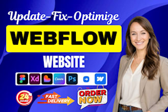 fix webflow bugs, responsivness issues, and custom code errors