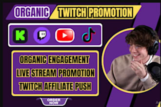 twitch channel promotion, kick promotion, boost twitch live, kick live viewers