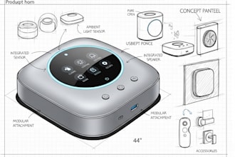 sketch your ideas or concepts into a product sketch