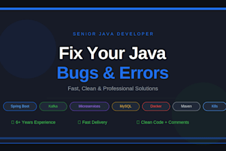 fix your java bugs, errors and exceptions fast and professionally