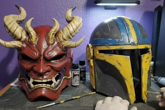 3d print, paint ship custom cosplay helmet, mask, armor, props and anime cosplay