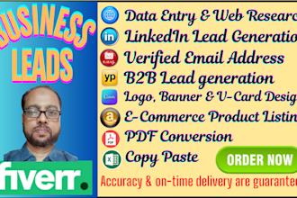 do data entry, data mining, b2b leads, and email listing