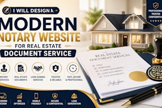 design a modern notary website for real estate document services