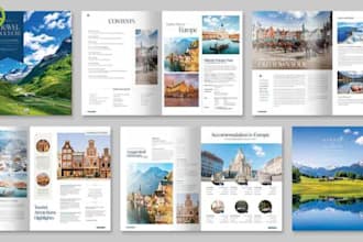 design promotional business brochure for travel agency destination tour operator
