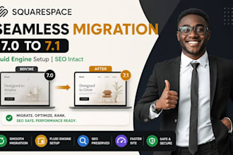 migrate your squarespace 70 to 71, fluid engine setup and SEO intact