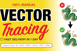 vector trace, redraw logo, or convert image to vector