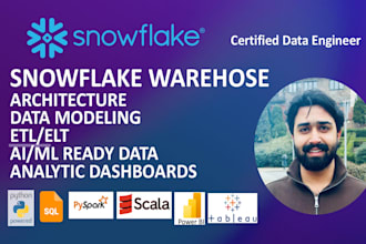 design and build scalable snowflake data warehouse etl and analytic pipeline