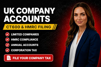 prepare UK company accounts and file corporation tax return ct600 for hmrc