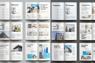 design luxury real estate open house brochure, property listing annual report