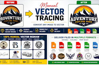 manual vector tracing and logo recreation