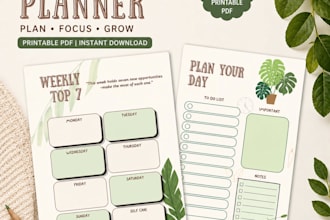 design aesthetic printable planners and journals for your business