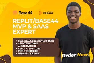 build saas and mvp web apps with lovable, replit or base44, replit debugging