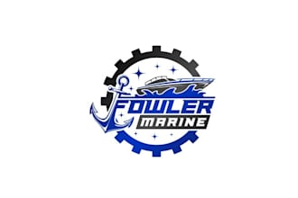 design monogram marine repair shop logo